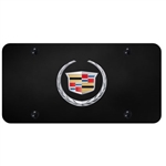 Cadillac Logo License Plate - Black and Chrome