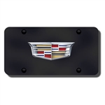 Cadillac New Logo License Plate - Black and Chrome