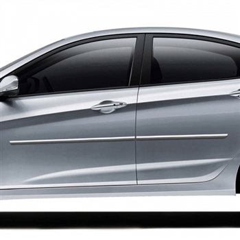 Hyundai Accent Chrome Body Side Moldings, 2012, 2013, 2014, 2015, 2016, 2017