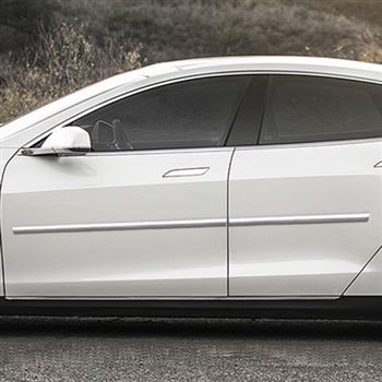 Tesla S Chrome Body Side Moldings, 2012, 2013, 2014, 2015, 2016, 2017, 2018, 2019, 2020, 2021, 2022, 2023