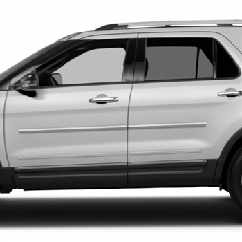 Ford Explorer Chrome Body Side Moldings, 2011, 2012, 2013, 2014, 2015, 2016, 2017, 2018, 2019