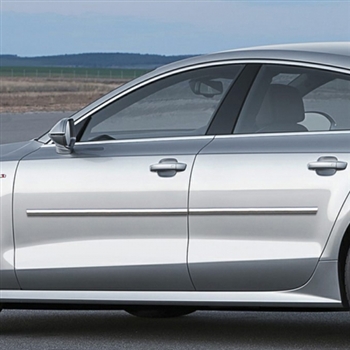 Audi A7 and S7 Chrome Body Side Moldings, 2010, 2011, 2012, 2013, 2014, 2015, 2016, 2017, 2018, 2019, 2020, 2021, 2022, 2023