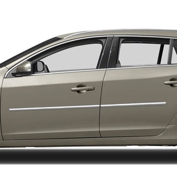 Volvo V60 Chrome Body Side Moldings, 2010, 2011, 2012, 2013, 2014, 2015, 2016