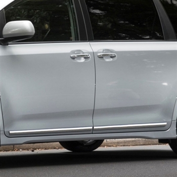 Toyota Sienna Lower Door Chrome Body Side Moldings, 2011, 2012, 2013, 2014, 2015, 2016, 2017, 2018, 2019, 2020