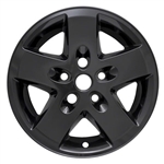 Jeep Wrangler JK Gloss Black Wheel Covers, 4pc  2007, 2008, 2009, 2010, 2011, 2012, 2013, 2014, 2015, 2016, 2017, 2018