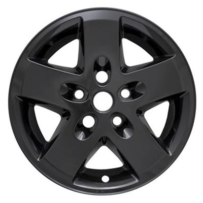 Jeep Wrangler JK Gloss Black Wheel Covers, 4pc  2007, 2008, 2009, 2010, 2011, 2012, 2013, 2014, 2015, 2016, 2017, 2018