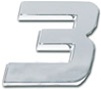 Premium 3D Chrome Individual Letters & Numbers - Number 3