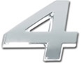 Premium 3D Chrome Individual Letters & Numbers - Number 4