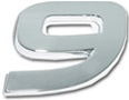 Premium 3D Chrome Individual Letters & Numbers - Number 9