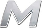 Premium 3D Chrome Individual Letters & Numbers - Letter M