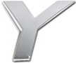 Premium 3D Chrome Individual Letters & Numbers - Letter Y