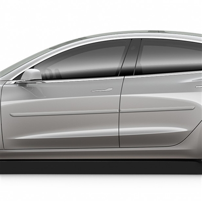Tesla Model 3 Painted Body Side Moldings, 2017, 2018, 2019, 2020, 2021, 2022, 2023, 2024, 2025
