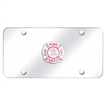 Chrome License Plate - Fire Department