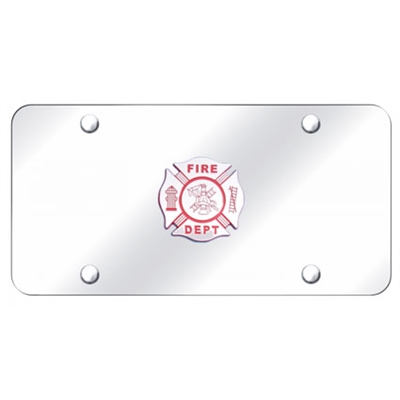 Chrome License Plate - Fire Department