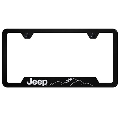 Jeep Mountain Logo Black License Plate Frame