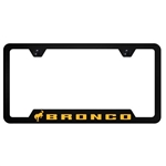 Bronco Logo Laser Etched Black License Plate Frame