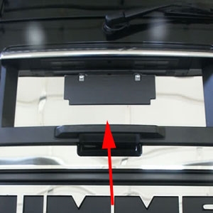 Hummer H2 Stainless Steel Rear License Plate Trim, 2003, 2004, 2005, 2006, 2007, 2008, 2009