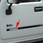 Hummer H2 Stainless Steel Door Insert Trim with 'Hummer' cut-out, 2003, 2004, 2005, 2006, 2007, 2008, 2009