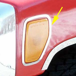 Hummer H3 Chrome  Front Marker Light Surround Accent Trim, 2006, 2007, 2008, 2009