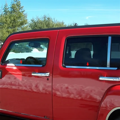 Hummer H3 Chrome Window Sill Trim, 4pc 2006, 2007, 2008, 2009