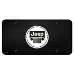 Jeep Logo License Plate - Black and Chrome
