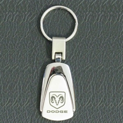 Dodge Stainless Steel Teardrop Keychain