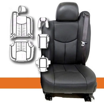 Chevrolet Tahoe Katzkin Leather Seat Upholstery, 2003, 2004, 2005, 2006 (3 passenger front seat, with third row seating)