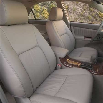 Toyota Camry Katzkin Leather Seat Upholstery Covers (electric driver, manual passenger without SRS airbag front seats), 2004, 2005, 2006