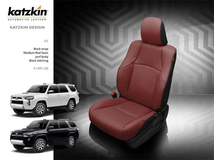 Toyota 4Runner SR5 / TRAIL Katzkin Leather Seat Upholstery, 2011, 2012,  2013, 2014, 2015, 2016, 2017, 2018, 2019, 2020, 2021, 2022, 2023, 2024  (power driver's seat, without third row seating) | ShopSAR.com