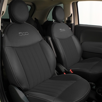 Fiat 500 POP / Lounge / Coupe / Convertible Katzkin Leather Seat Upholstery (Base Front Seats), 2012, 2013, 2014, 2015, 2016, 2017, 2018, 2019, 2020