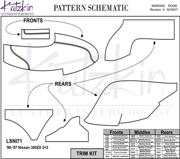 1990 - 1997 Nissan 300ZX 2+2 Katzkin Leather Upholstery Trim Kit