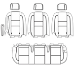 Ford Transit Wagon XLT Katzkin Leather Seat Upholstery (2nd row solid bench for 3 passengers, with arm), 2015, 2016, 2017, 2018, 2019, 2020, 2021, 2022
