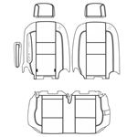 Ford Transit Wagon XLT Katzkin Leather Seat Upholstery (2nd row solid bench for 2 passengers, with arm), 2015, 2016, 2017, 2018, 2019, 2020, 2021, 2022