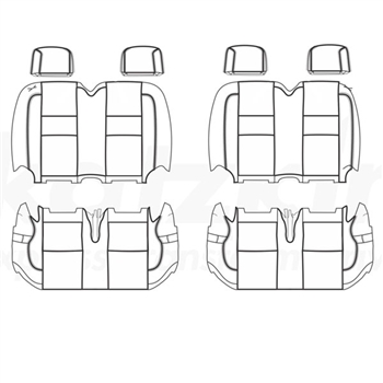 Ford Transit Wagon XLT Katzkin Leather Seat Upholstery (4th or 5th row split bench for 4 passengers), 2015, 2016, 2017, 2018, 2019, 2020, 2021, 2022