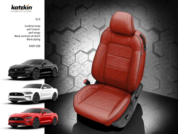Ford Mustang Coupe V6 / GT / ECO Katzkin Leather Seat Upholstery, 2015,  2016, 2017, 2018, 2019, 2020, 2021, 2022, 2023