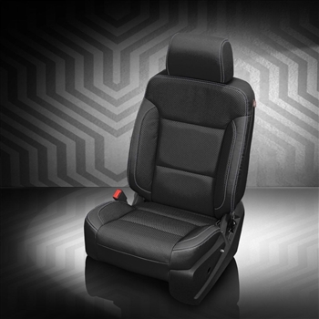 Chevrolet Silverado Double Cab Katzkin Leather Seat Upholstery (3 passenger front seat without under seat storage, solid rear), 2016, 2017, 2018