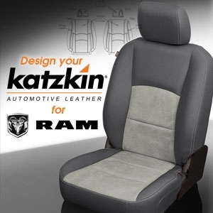 Dodge Ram 1500 Crew Cab Katzkin Leather Seat Upholstery, 2018 (3 passenger split or 2 passenger base buckets, after 7/16/18, split rear)