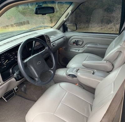 Chevrolet C3500 Crew Cab Katzkin Leather Seat Upholstery (2 passenger front seat), 1995, 1996, 1997, 1998, 1999, 2000