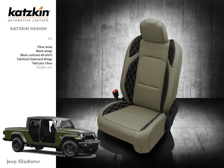 Jeep Gladiator Rubicon Katzkin Leather Seat Upholstery (replaces factory  cloth), 2020, 2021, 2022, 2023 | ShopSAR.com
