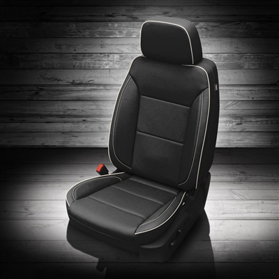 Chevrolet Silverado CREW CAB Katzkin Leather Interior (2 passenger front, without rear armrest and without rear back rest storage, square insert), 2022, 2023