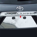 Toyota Highlander Chrome License Bar with Letter cut-out, 2008, 2009, 2010, 2011, 2012, 2013