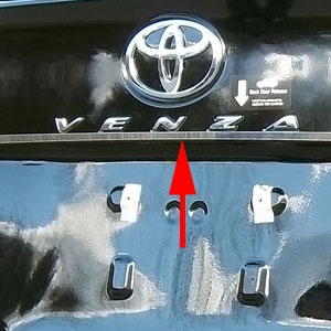 Toyota Venza Chrome License Bar Trim, 2009, 2010, 2011, 3012, 2013, 2014, 2015