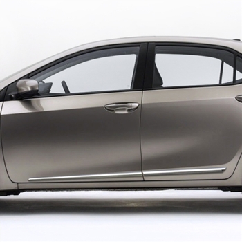 Toyota Corolla Chrome Lower Door Moldings, 2014, 2015, 2016, 2017, 2018, 2019