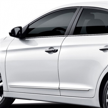 Hyundai Elantra Chrome Lower Door Moldings, 2017, 2018, 2019, 2020