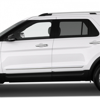 Ford Explorer Chrome Lower Door Moldings, 2011, 2012, 2013, 2014, 2015, 2016, 2017, 2018, 2019