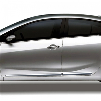 Kia Forte Sedan Chrome Lower Door Moldings, 2014, 2015, 2016, 2017, 2018, 2019, 2020, 2021, 2022, 2023