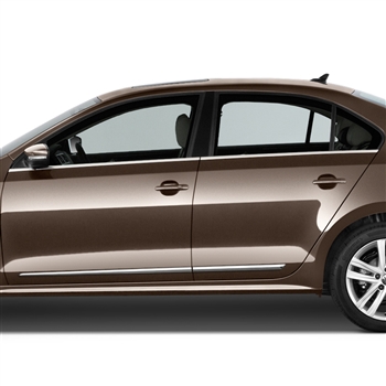 Volkswagen Jetta Chrome Lower Door Moldings, 2011, 2012, 2013, 2014, 2015, 2016, 2017, 2018