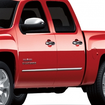 Chevrolet Silverado Crew Cab Chrome Lower Door Molding Accents, 2007, 2008, 2009, 2010, 2011, 2012, 2013