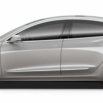 Tesla Model 3 Chrome Lower Door Moldings, 2017, 2018, 2019, 2020, 2021, 2022