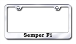 SEMPER FI Chrome License Plate Frame
